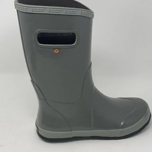 BOGS Youth Rainboot Solid Gray Boots 7277-020 Size Big Boy 4